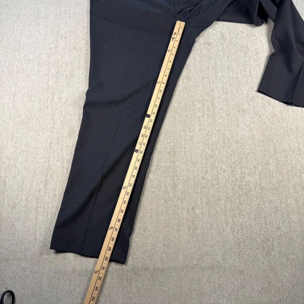 Lauren Ralph Lauren Dress Pants Mens 38x32 Black Micro Grid Stretch Trousers